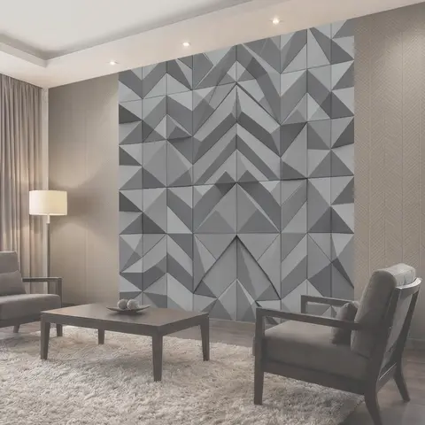 Фотообои Серый геометрический 3D-орнамент