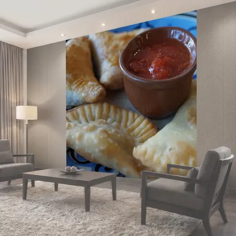 Фотообои Еда, буханка, пельмени