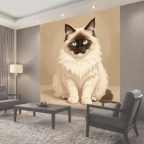 Фотообои Пушистый сиамский кот