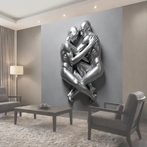 Фотообои Серебряные фигуры в объятии