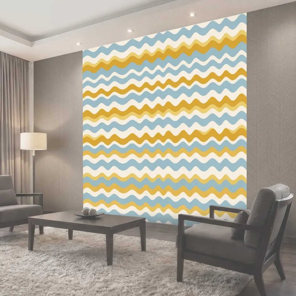 Фотообои Полосатая волна в пастельных тонах