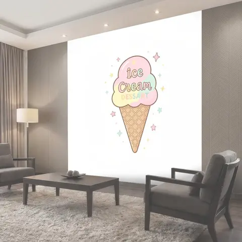 Фотообои Мороженое с надписью Ice Cream