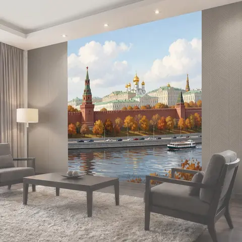 Фотообои Московский Кремль и река