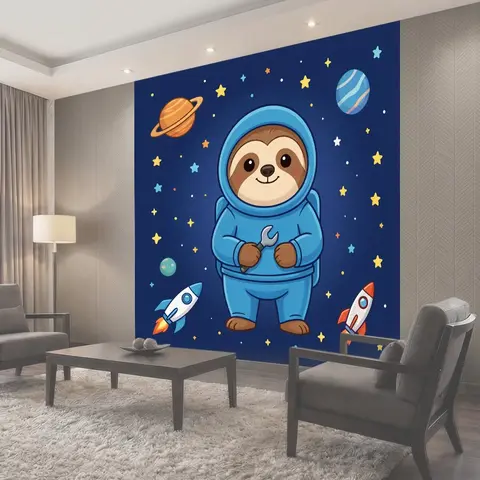 Фотообои Милый ленивец в космосе