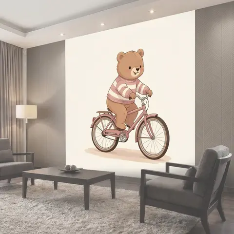 Фотообои Медвежонок на велосипеде