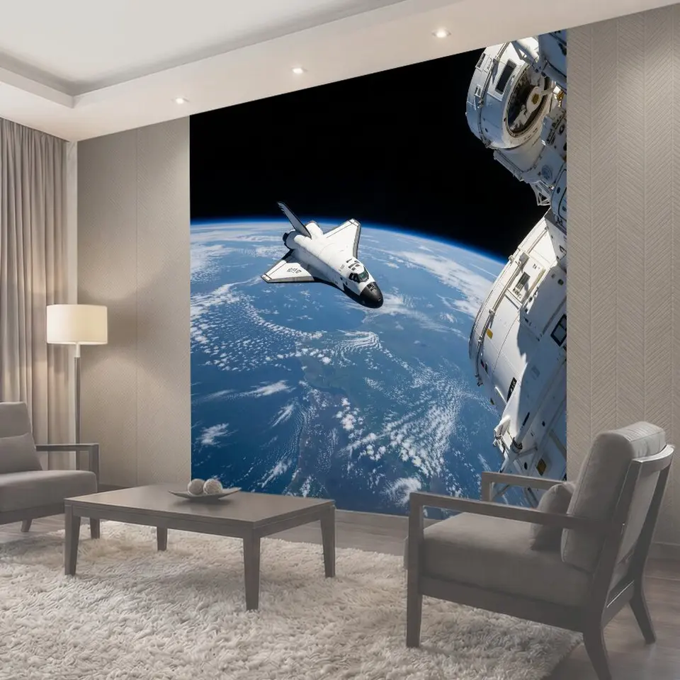 Фотообои Космический корабль над Землей