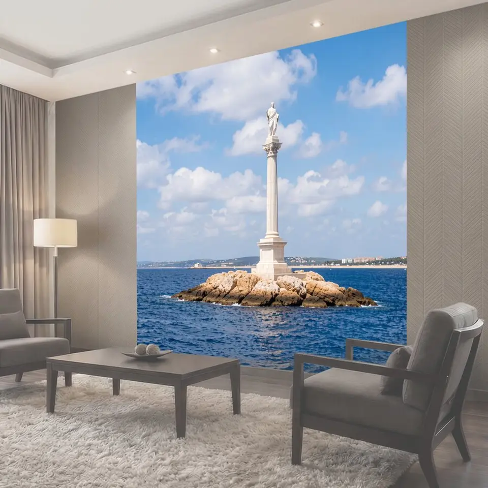 Фотообои Мраморная статуя на колонне