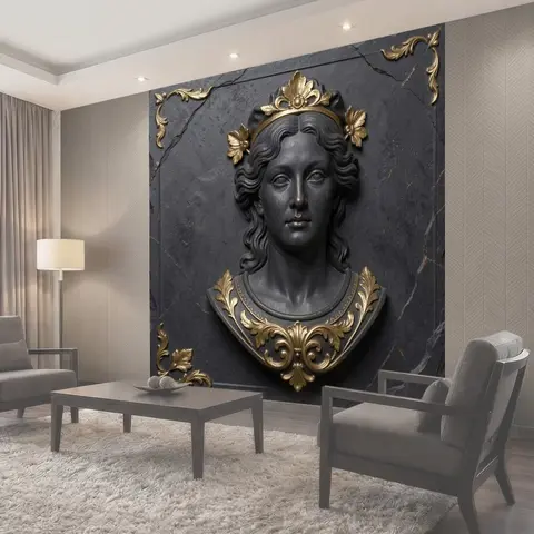 Фотообои Античный бюст и золото