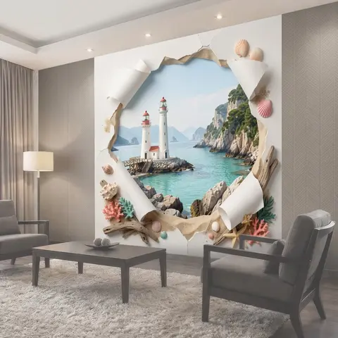 Фотообои Морской пейзаж с маяками