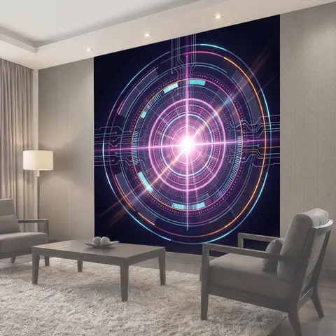 Фотообои Неоновый футуристический цифровой интерфейс