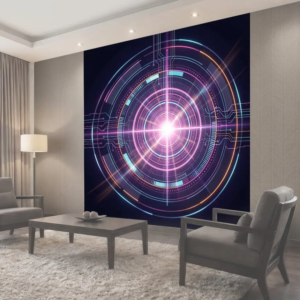 Фотообои Неоновый футуристический цифровой интерфейс