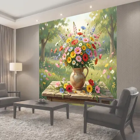 Фотообои Полевые цветы в кувшине