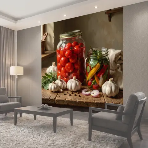 Фотообои Домашние заготовки с овощами