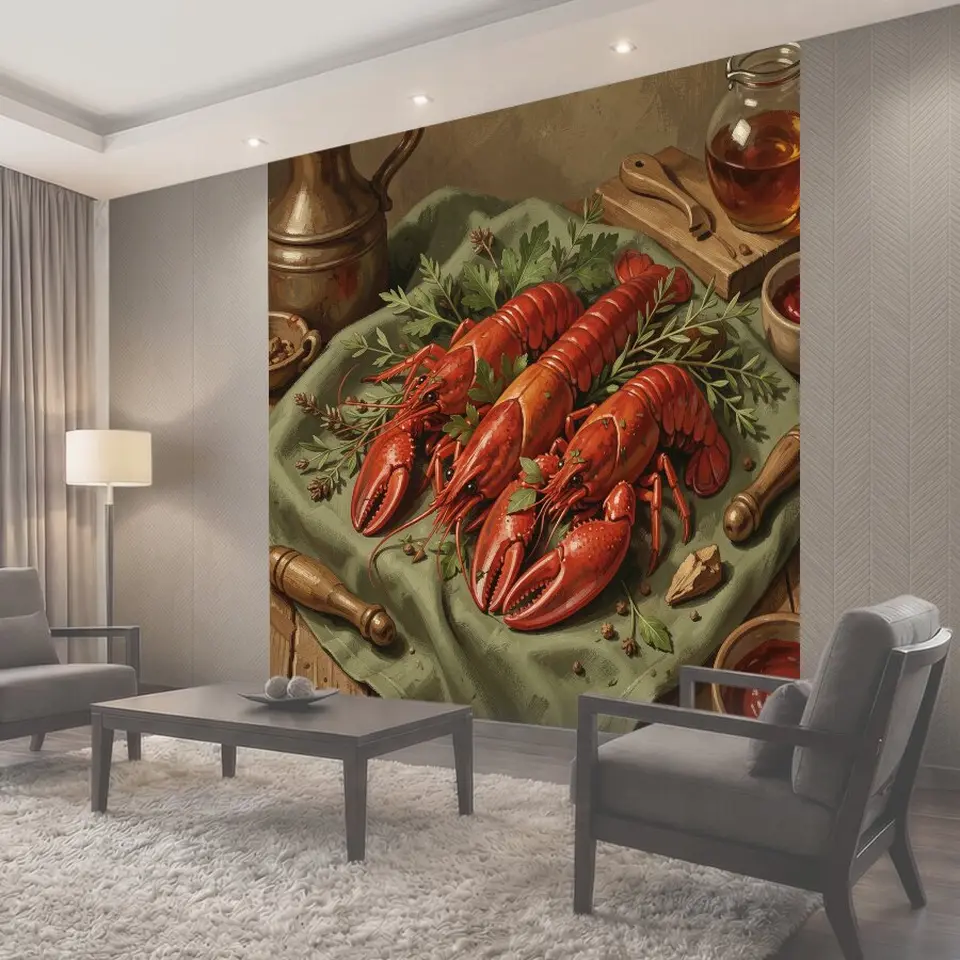 Фотообои Красные раки с зеленью