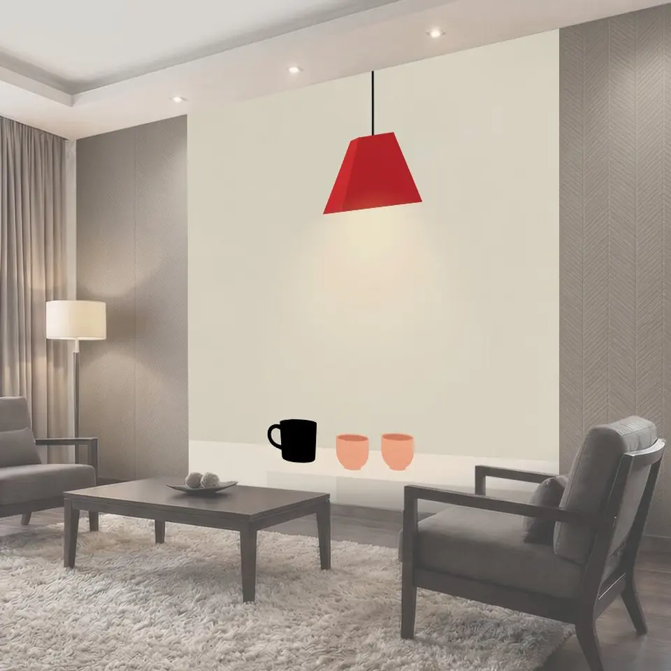 Фотообои Красная лампа над чашками