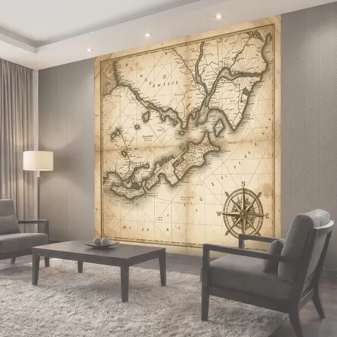 Фотообои Старинная морская карта побережья