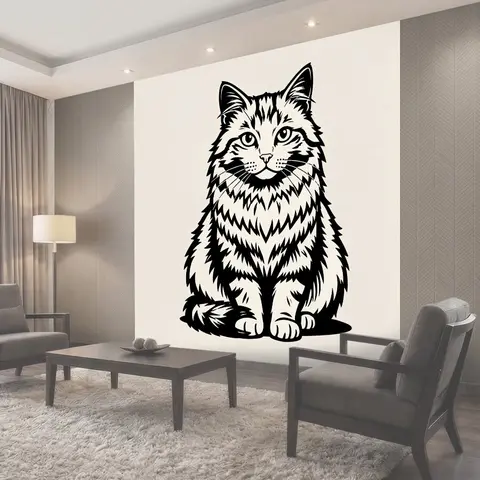 Фотообои Линия с милым котом