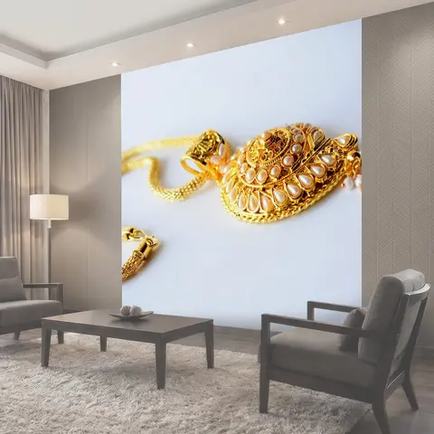 Фотообои Ожерелье, золото, украшения
