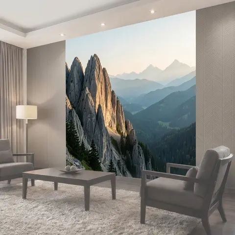 Фотообои Скалистые вершины в тумане