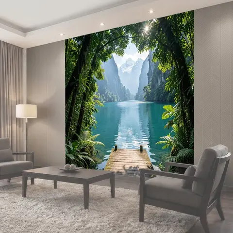 Фотообои Тропическая бухта с горами
