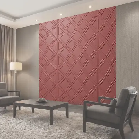 Фотообои Геометрический 3D паттерн лососевый