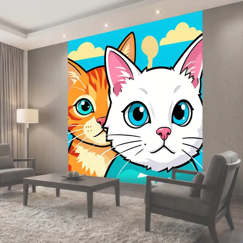 Фотообои Два милых котёнка крупным планом