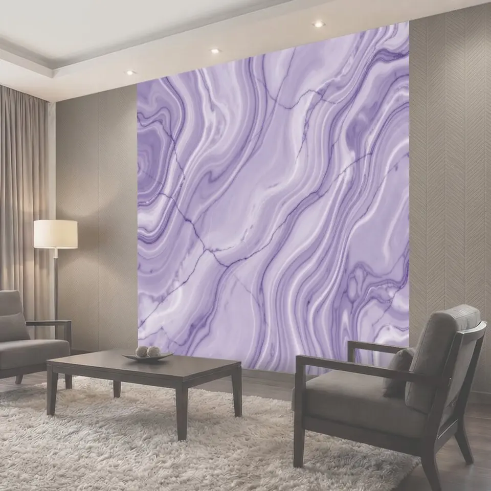 Фотообои Лавандовый мраморный камень с разводами