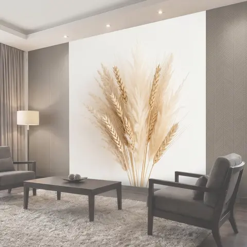 Фотообои Сухоцветы и колосья в бежевых тонах