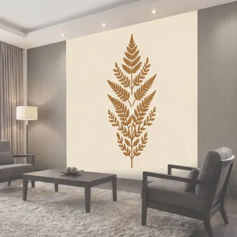 Фотообои Ветка с золотистыми листьями