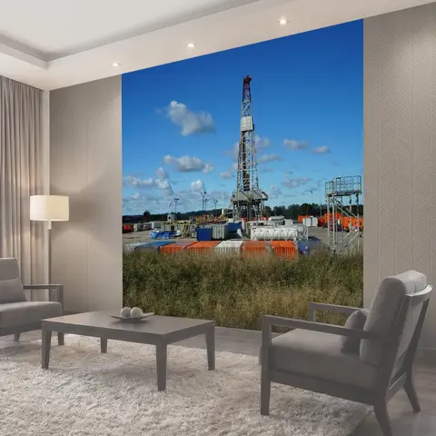 Фотообои Газ, нефтяная вышка, буровая установка
