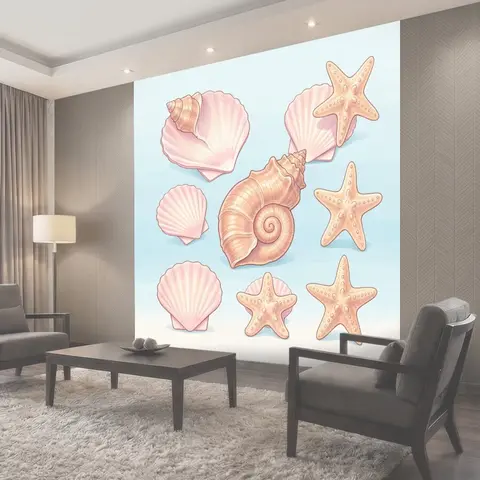 Фотообои Морские раковины и звезды