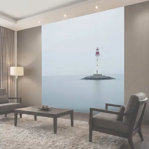 Фотообои Маяк в туманном море