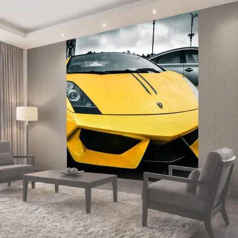 Фотообои Желтый, машина, lambo