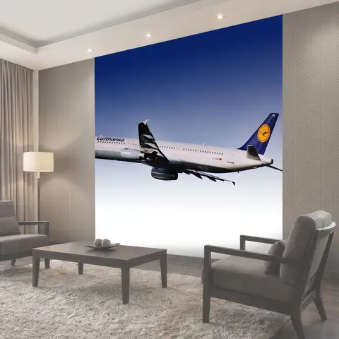 Фотообои Самолет, аэропорт, lufthansa