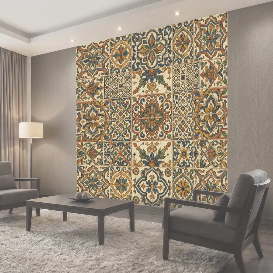 Фотообои Ретро орнамент с цветочными медальонами
