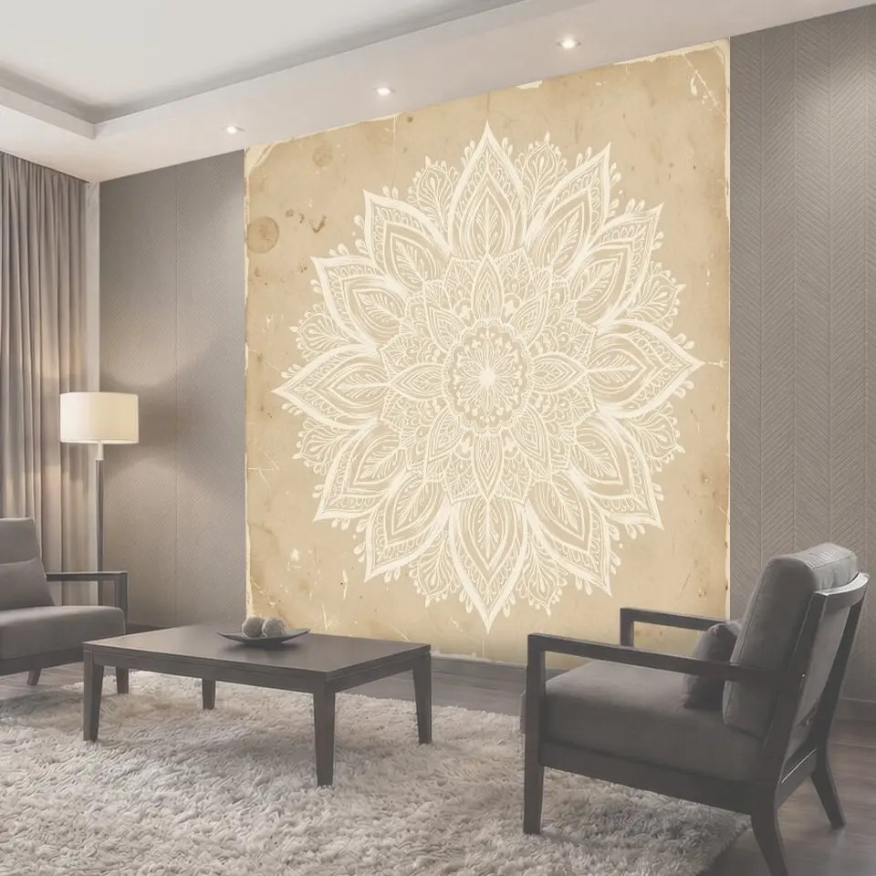 Фотообои Ажурный лотос в винтажной гамме