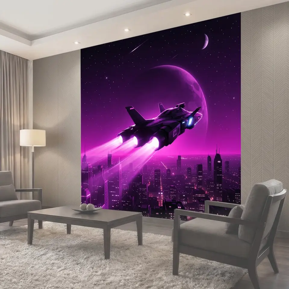 Фотообои Футуристический истребитель в космосе
