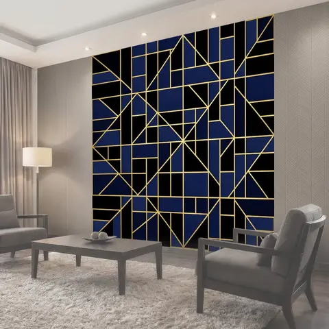 Фотообои Геометрический паттерн из золотых линий