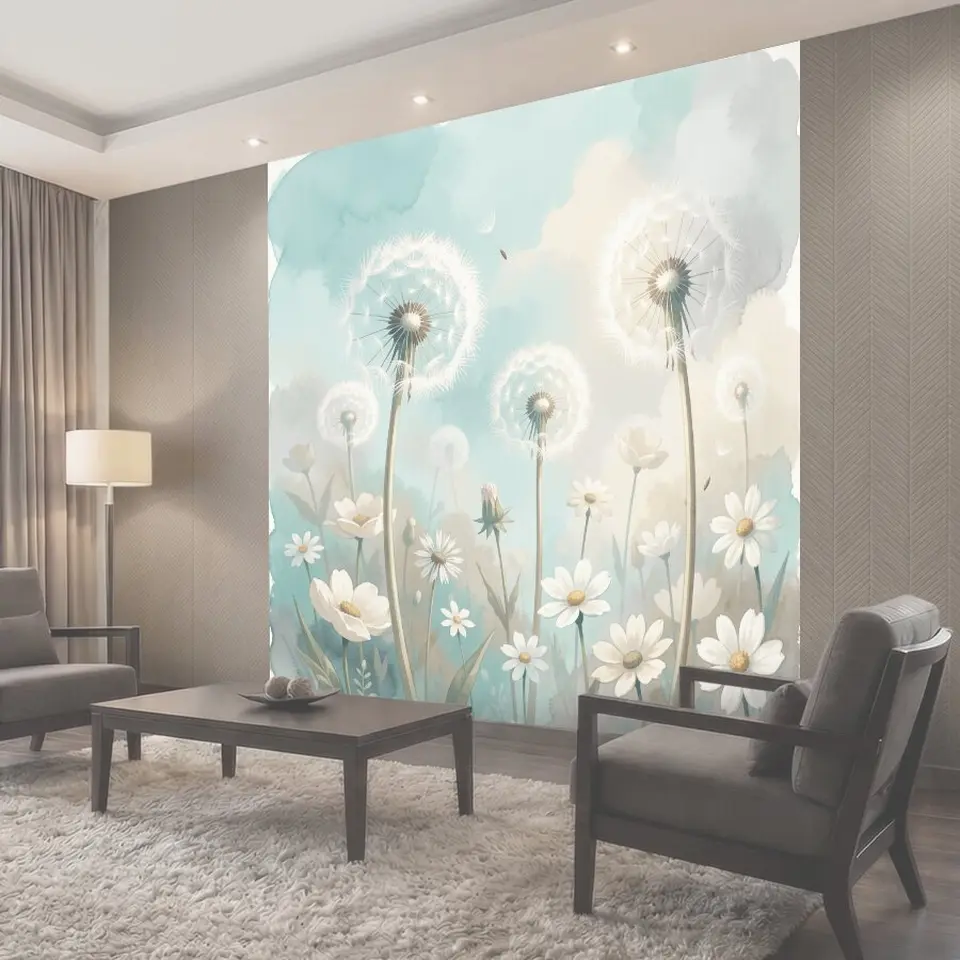 Фотообои Одуванчики и полевые цветы