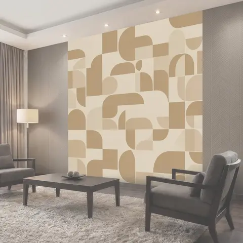 Фотообои Бежевые кубические формы-аппликации