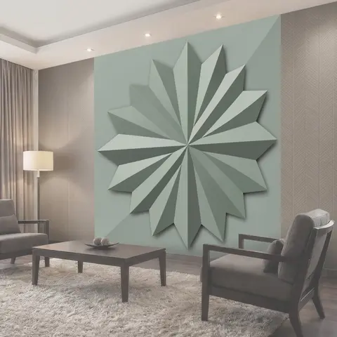 Фотообои 3D снежинка из геометрии