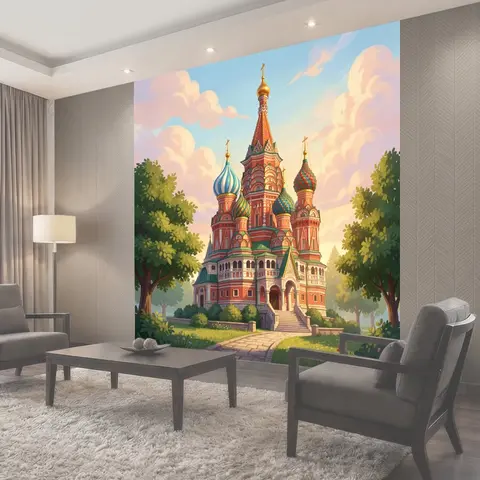 Фотообои Собор Василия Блаженного в солнечный день