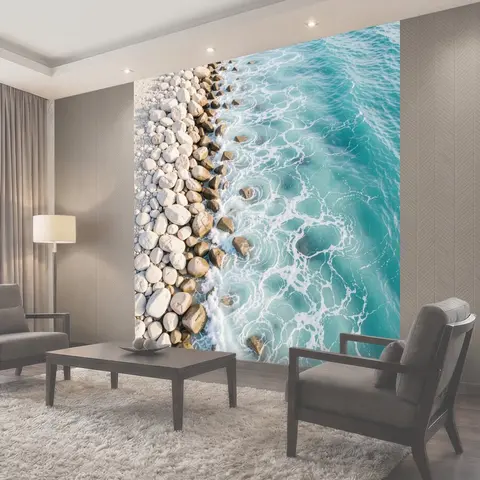 Фотообои Бирюзовое море у каменистого берега