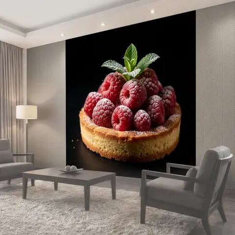 Фотообои Малиновый десерт с мятой