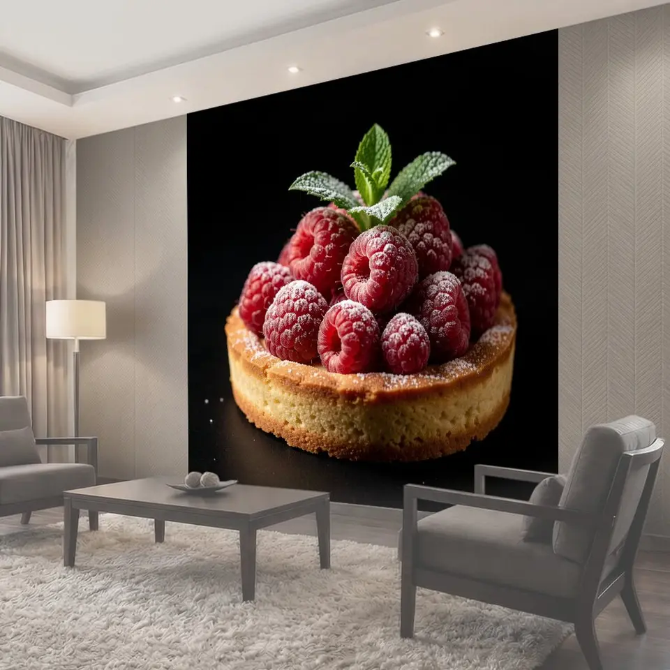 Фотообои Малиновый десерт с мятой