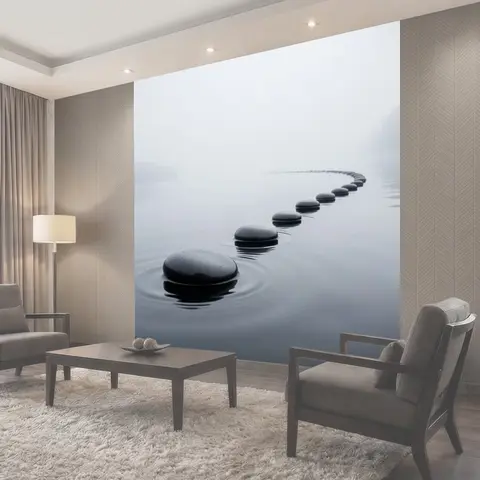 Фотообои Камни на спокойной воде