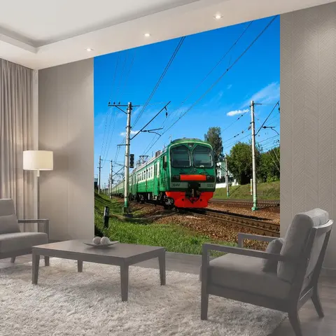 Фотообои Электричка, рельсы, поезд