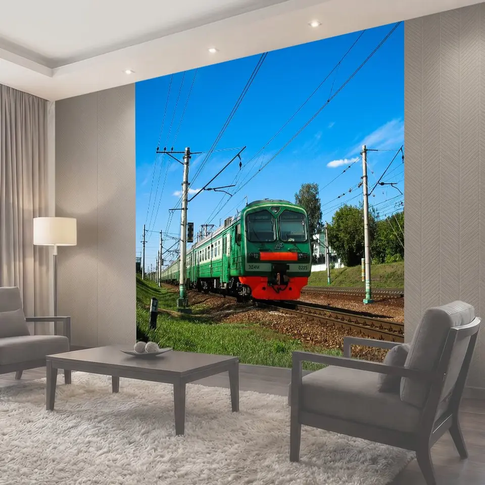 Фотообои Электричка, рельсы, поезд