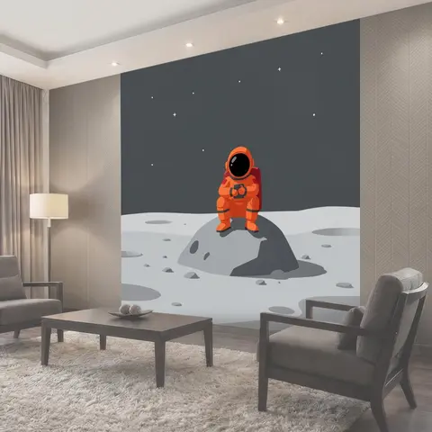 Фотообои Космонавт на лунной поверхности