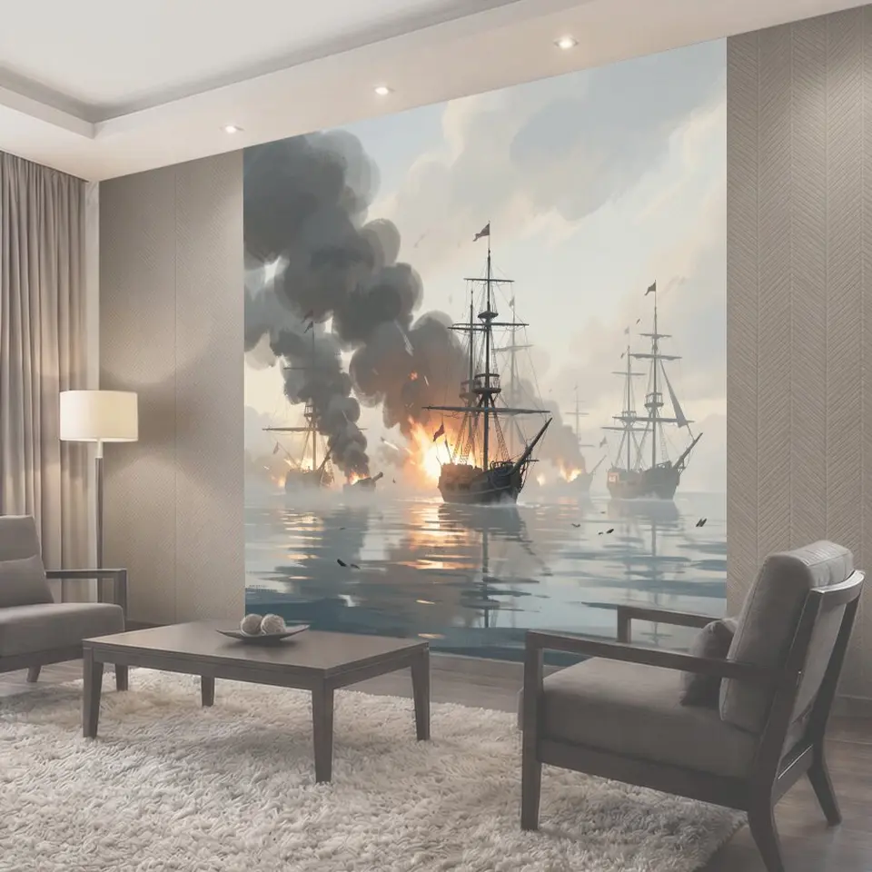 Фотообои Морской бой парусников